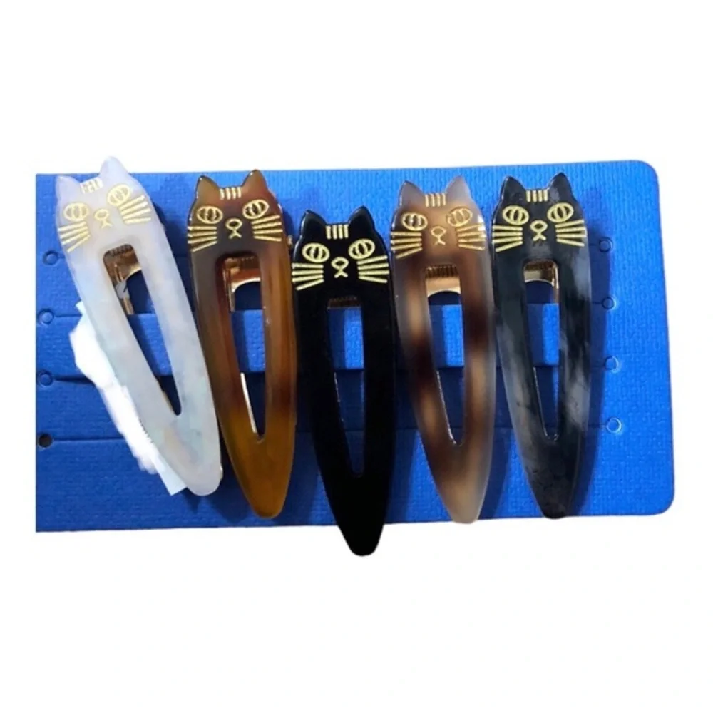 10piece cat themed‎ “you had me at meow” assorted hair clips new